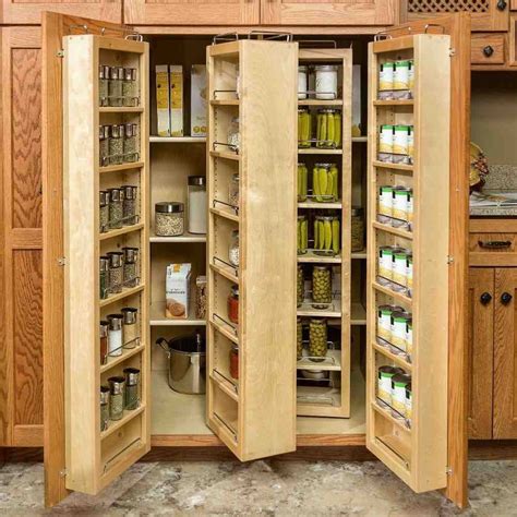 free standing pantry with rotating shelves